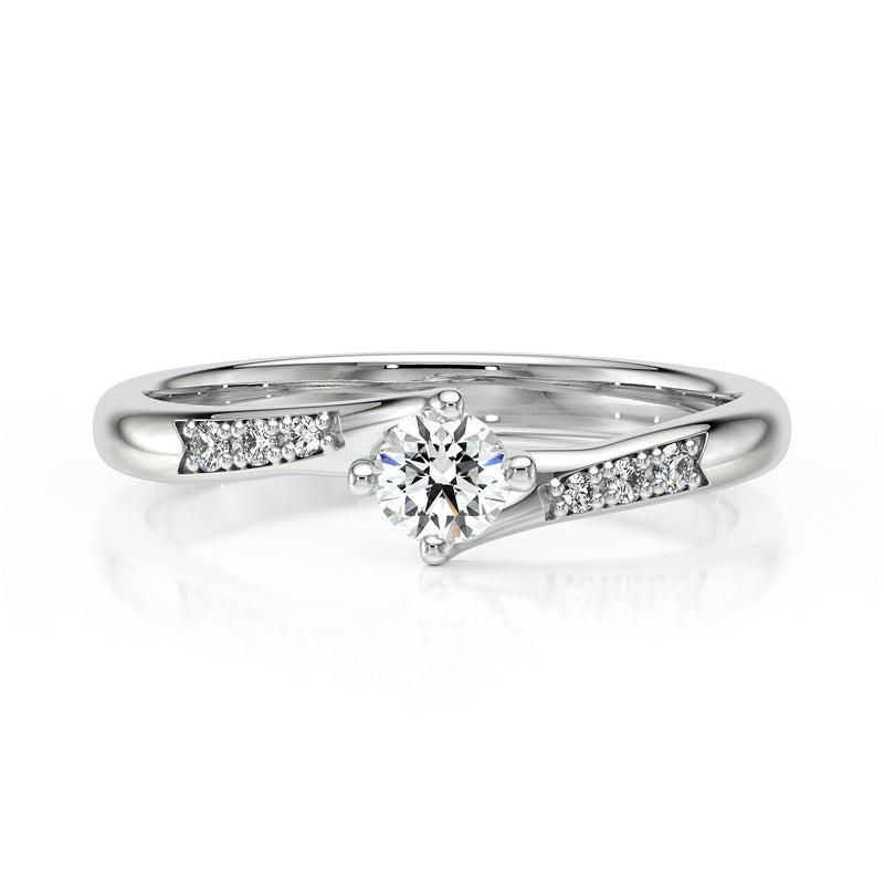 Solitaire accompagné diamant Fou de toi - 1