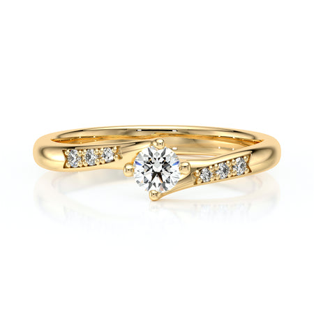 Solitaire accompagné diamant Fou de toi - 1