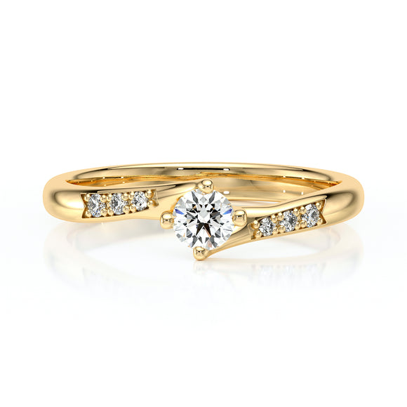 Solitaire accompagné diamant Fou de toi - 1