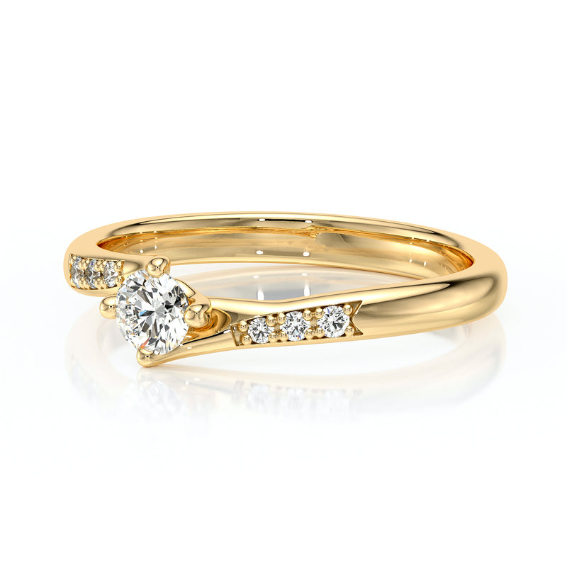 Solitaire accompagné diamant Fou de toi - 1