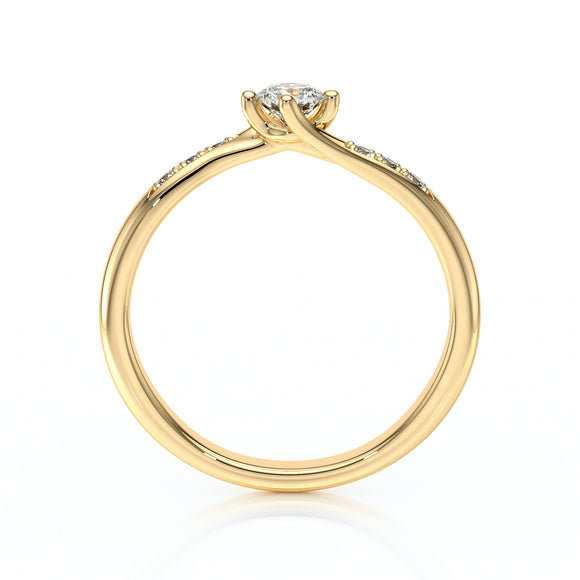 Solitaire accompagné saphir et diamant Fou de toi - 1