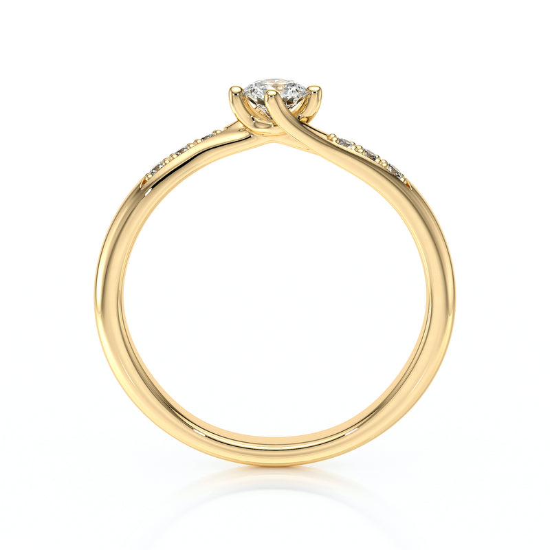 Solitaire accompagné diamant Fou de toi - 1