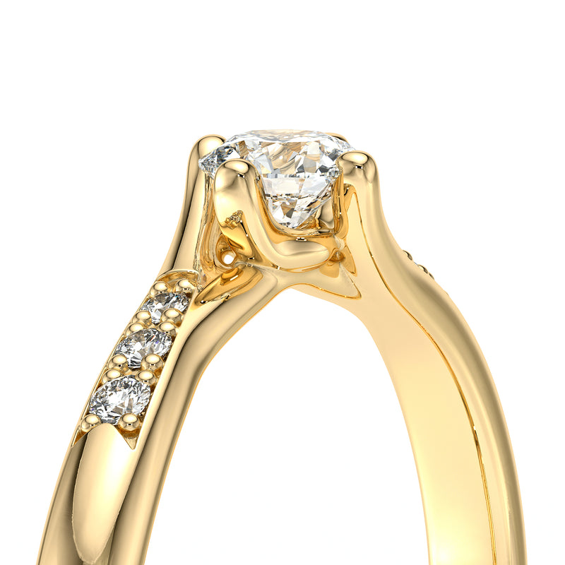 Solitaire accompagné diamant Fou de toi - 1