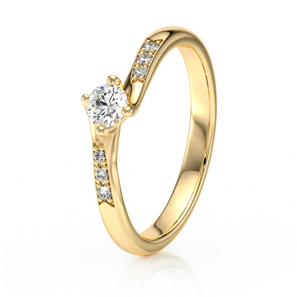 Solitaire accompagné saphir et diamant Fou de toi - 1