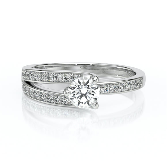 Solitaire accompagné diamant Fou de toi - 5