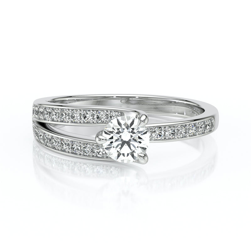 Solitaire accompagné diamant Fou de toi - 5