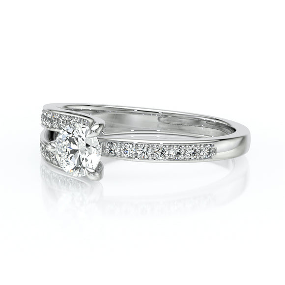 Solitaire accompagné saphir et diamant Fou de toi - 5