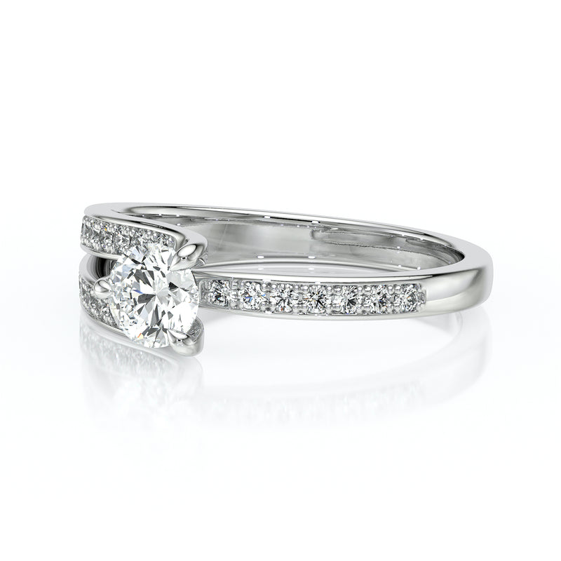 Solitaire accompagné diamant Fou de toi - 5