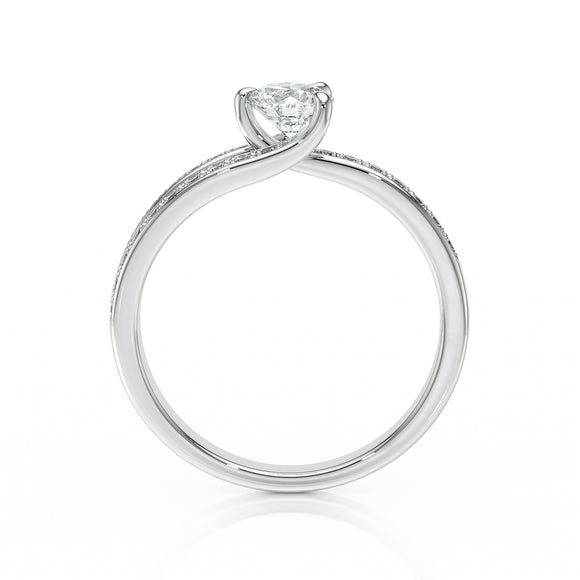 Solitaire accompagné saphir et diamant Fou de toi - 5