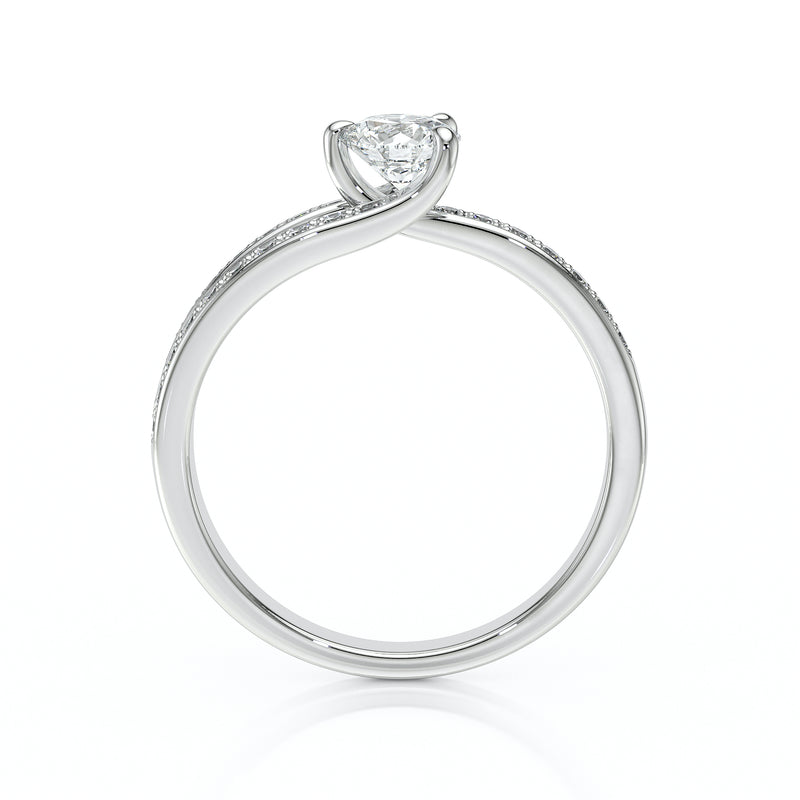 Solitaire accompagné diamant Fou de toi - 5