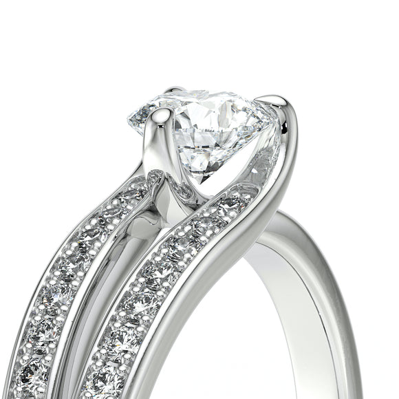 Solitaire accompagné saphir et diamant Fou de toi - 5