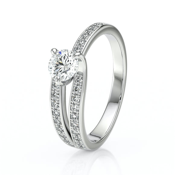 Solitaire accompagné saphir et diamant Fou de toi - 5