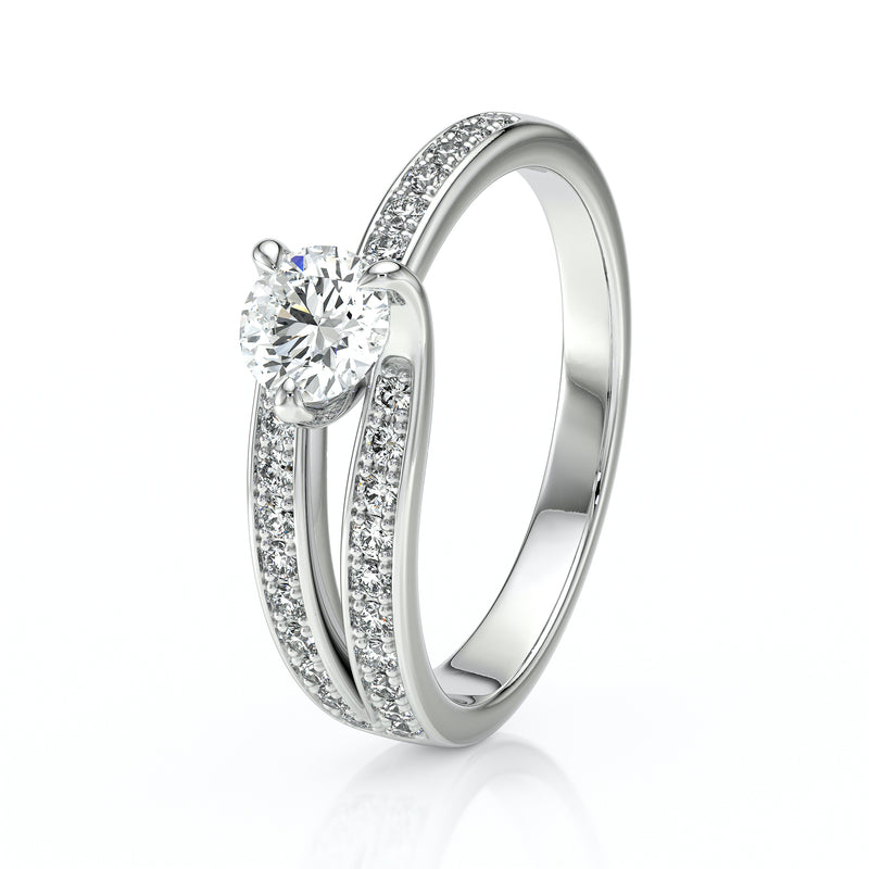 Solitaire accompagné diamant Fou de toi - 5