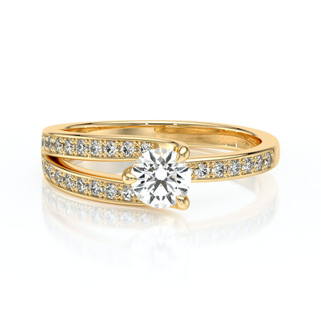 Solitaire accompagné diamant Fou de toi - 5