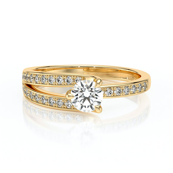 Solitaire accompagné diamant Fou de toi - 5