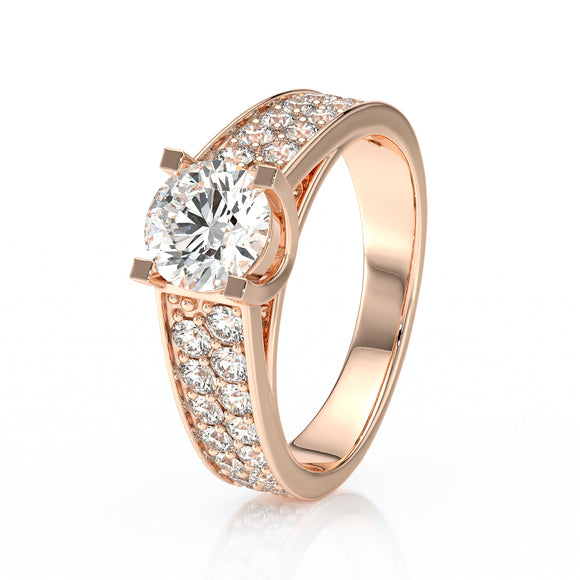 Solitaire accompagné diamant Fou de toi - 2