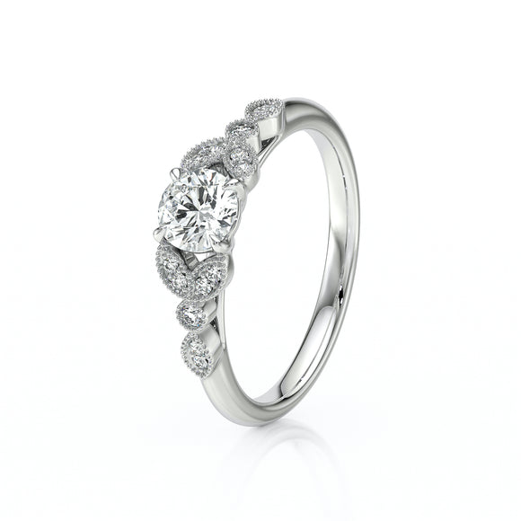 Solitaire accompagné diamant Fou de toi - 4