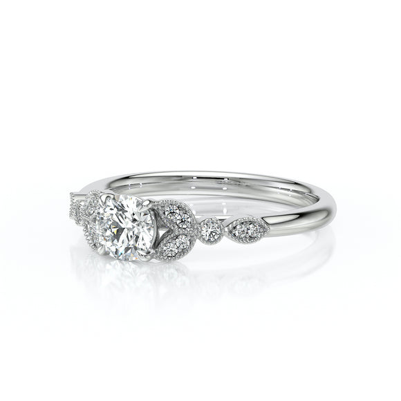 Solitaire accompagné diamant Fou de toi - 4