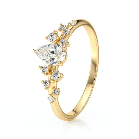 Solitaire accompagné diamant Pluie d'étoiles - 10