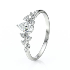 Solitaire accompagné diamant Pluie d'étoiles - 10