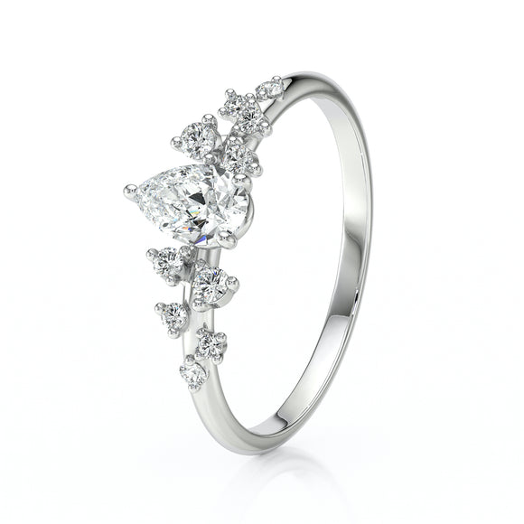 Solitaire accompagné diamant Pluie d'étoiles - 10