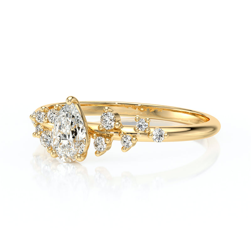 Solitaire accompagné rubis et diamant Pluie d'étoiles - 10