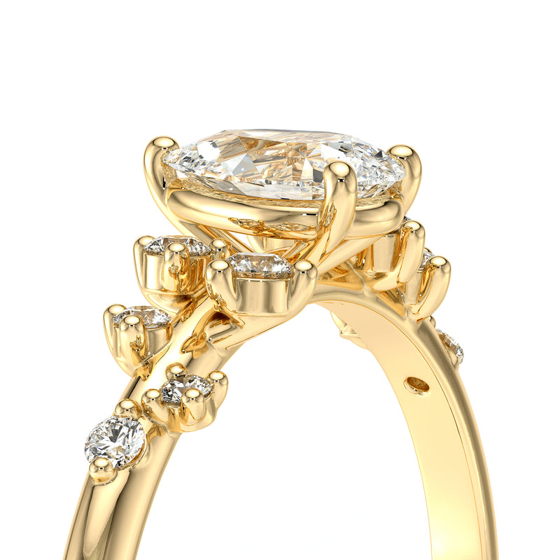 Solitaire accompagné rubis et diamant Pluie d'étoiles - 10