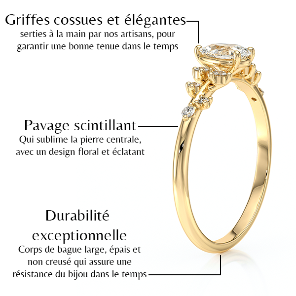 Solitaire accompagné rubis et diamant Pluie d'étoiles - 10