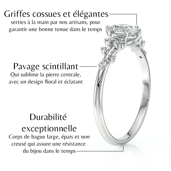 Solitaire accompagné rubis et diamant Pluie d'étoiles - 11