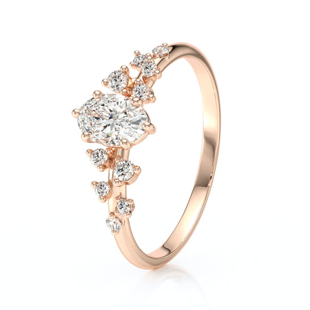 Solitaire accompagné diamant Pluie d'étoiles - 11