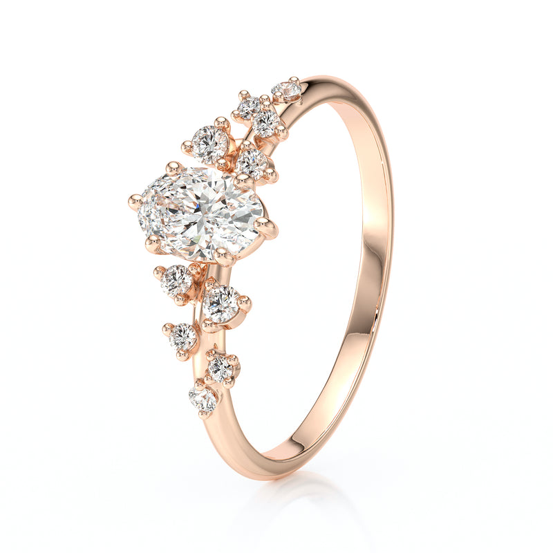 Solitaire accompagné diamant Pluie d'étoiles - 11