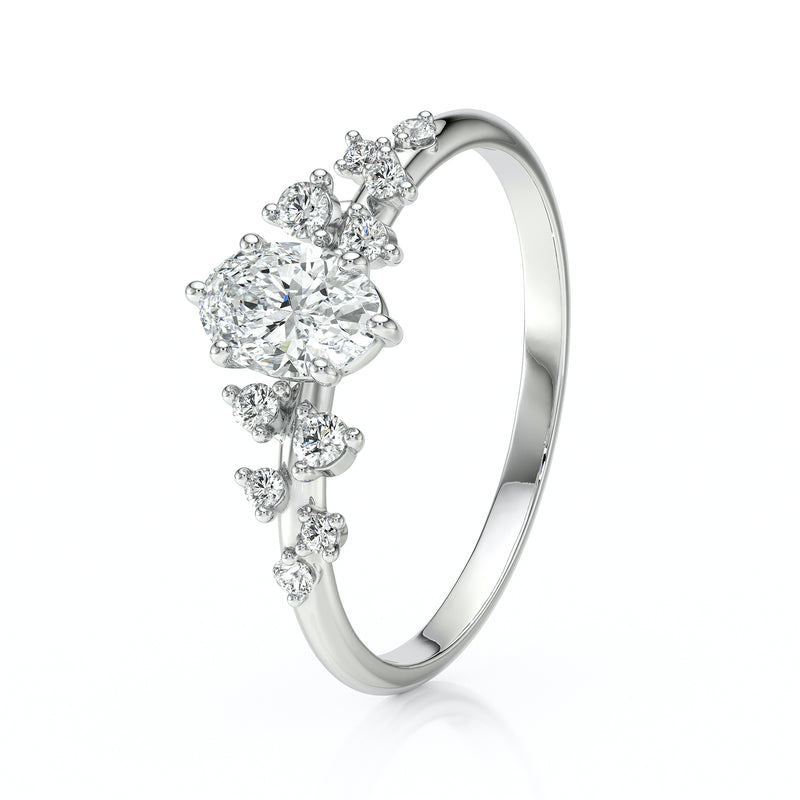 Solitaire accompagné rubis et diamant Pluie d'étoiles - 11