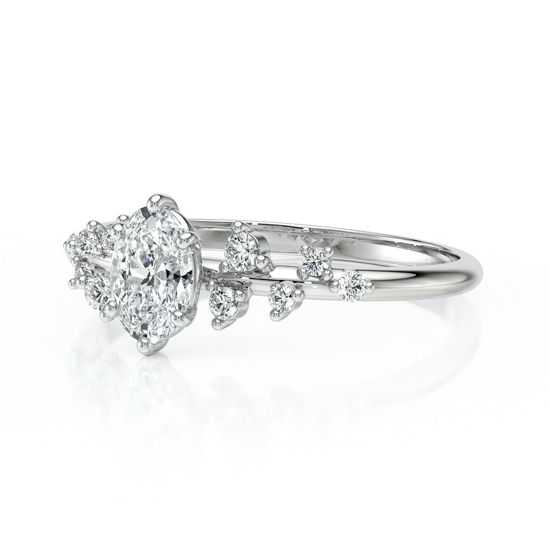 Solitaire accompagné rubis et diamant Pluie d'étoiles - 11