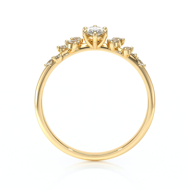 Solitaire accompagné diamant Pluie d'étoiles - 12