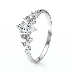 Solitaire accompagné diamant Pluie d'étoiles - 12