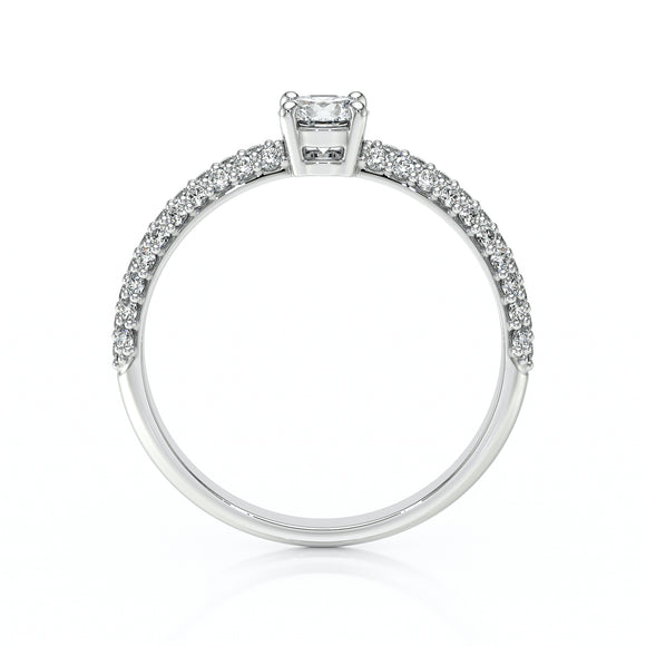 Solitaire accompagné diamant Pluie d'étoiles - 14