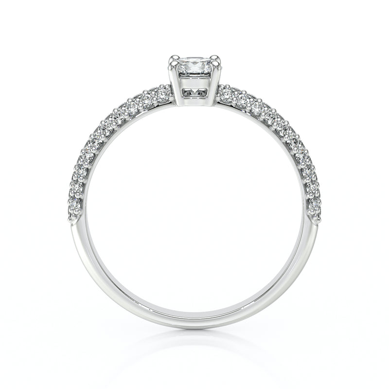 Solitaire accompagné diamant Pluie d'étoiles - 14