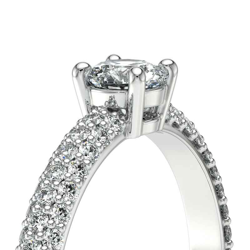 Solitaire accompagné diamant Pluie d'étoiles - 14