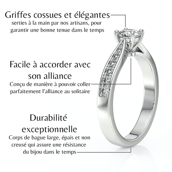 Solitaire accompagné saphir et diamant Pluie d’étoiles - 15