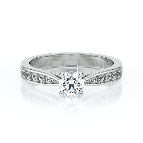 Solitaire accompagné saphir et diamant Pluie d’étoiles - 15