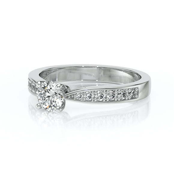 Solitaire accompagné saphir et diamant Pluie d’étoiles - 15