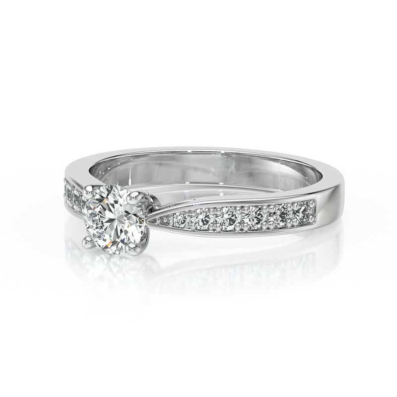 Solitaire accompagné diamant Pluie d’étoiles - 15