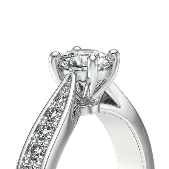 Solitaire accompagné saphir et diamant Pluie d’étoiles - 15