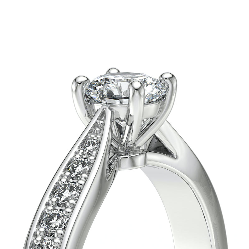 Solitaire accompagné diamant Pluie d’étoiles - 15