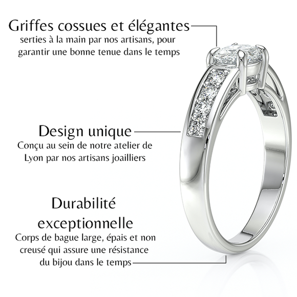 Solitaire accompagné diamant Pluie d’étoiles - 16