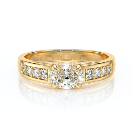 Solitaire accompagné diamant Pluie d’étoiles - 16