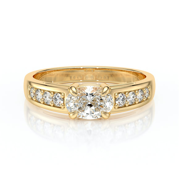 Solitaire accompagné diamant Pluie d’étoiles - 16