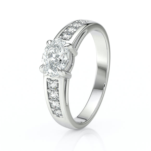 Solitaire accompagné diamant Pluie d’étoiles - 16