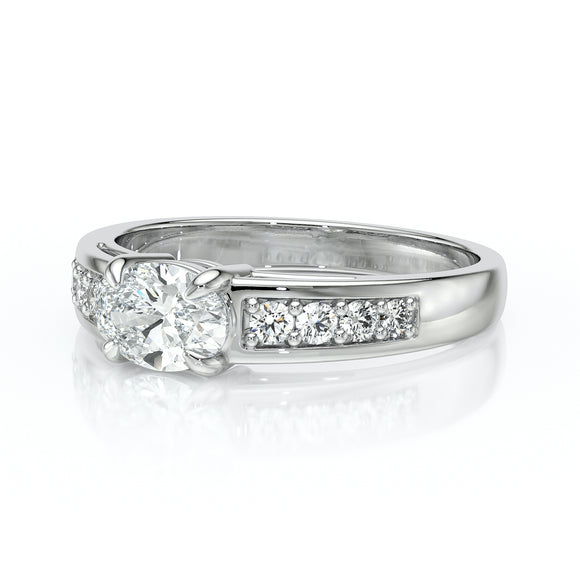 Solitaire accompagné diamant Pluie d’étoiles - 16