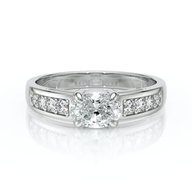 Solitaire accompagné diamant Pluie d’étoiles - 16